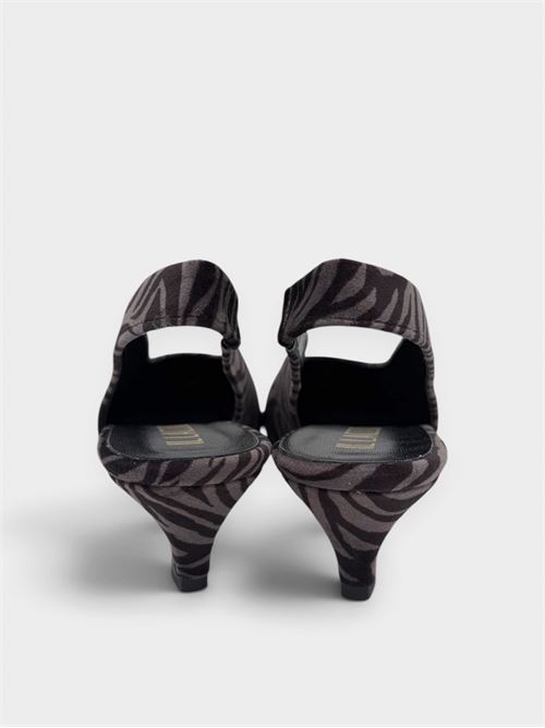 Slingback zebrata grigia con tacco IL LACCIO | E301ZEBRAGRIGIO
